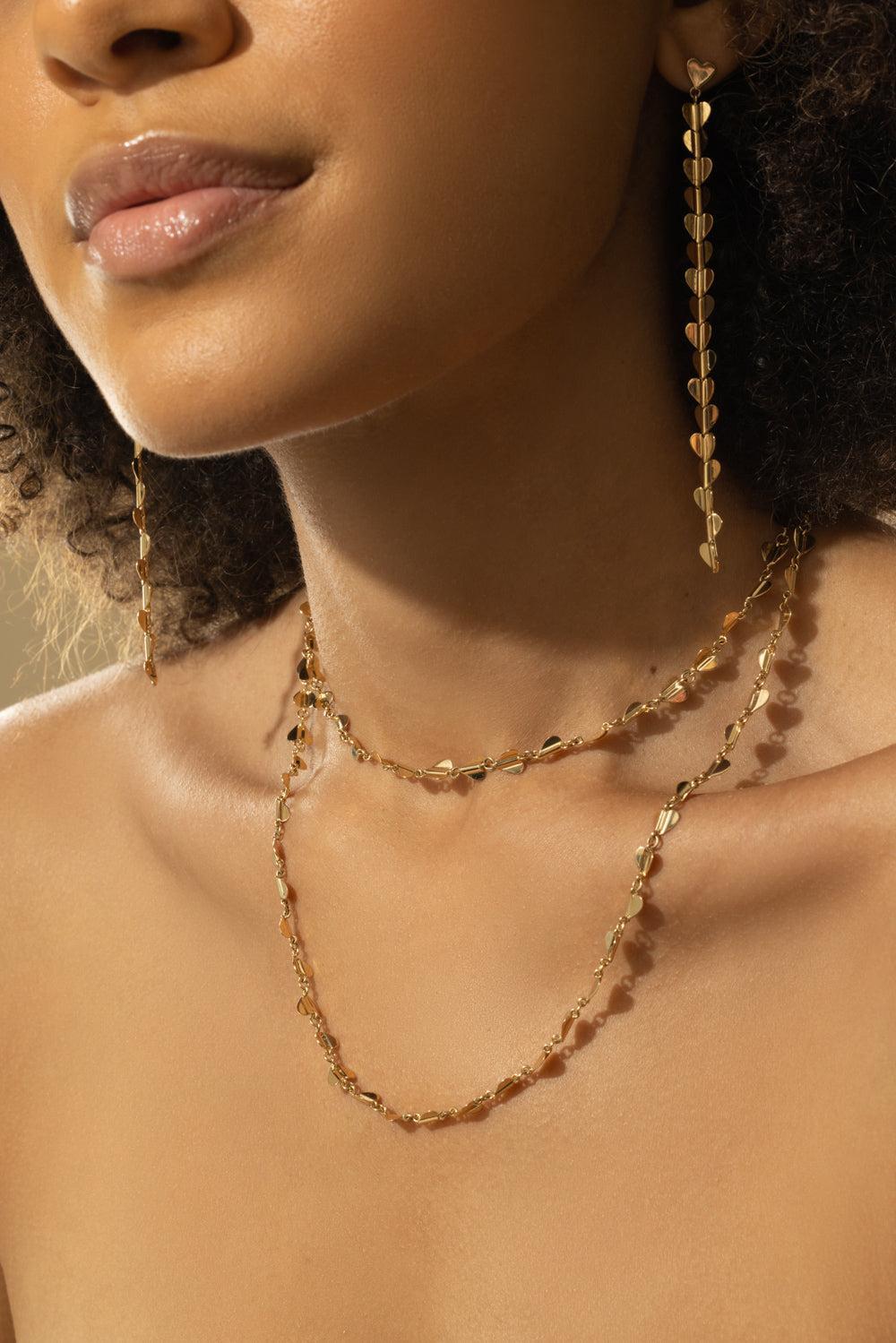 Long Wings Of Love Necklace-YELLOW GOLD-36-JEWELRYFINE JEWELNECKLACE O-CADAR