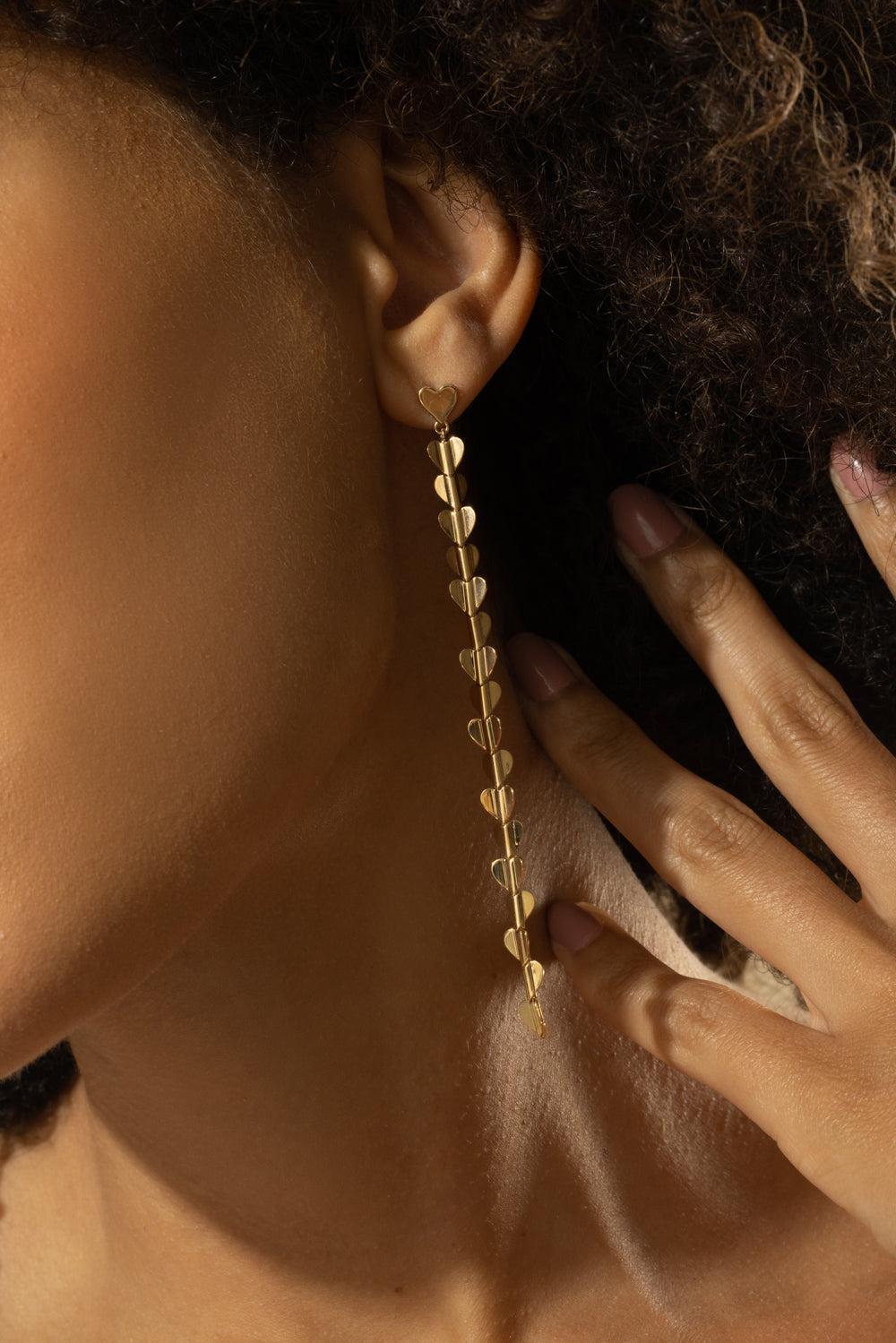 Small Wings of Love Drop Earrings-YELLOW GOLD-JEWELRYFINE JEWELEARRING-CADAR