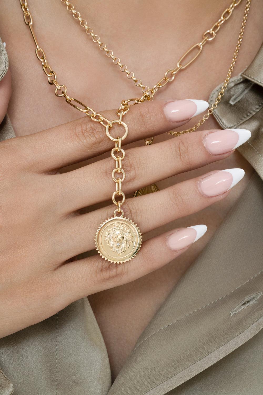 Strength - Small Mixed Clip Extension Necklace-YELLOW GOLD-JEWELRYFINE JEWELNECKLACE O-FOUNDRAE