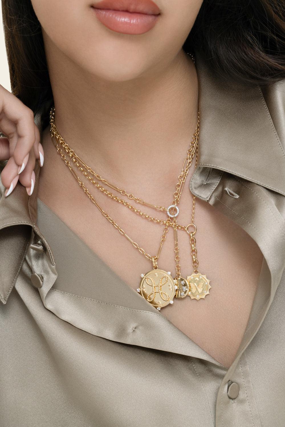 True Love - Love Knot Large Medallion-YELLOW GOLD-JEWELRYFINE JEWELPENDANT-FOUNDRAE