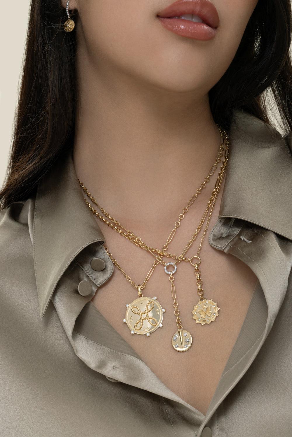 Resilience Blossoms Fine Mixed Clip Extension Necklace-YELLOW GOLD-JEWELRYFINE JEWELNECKLACE O-FOUNDRAE