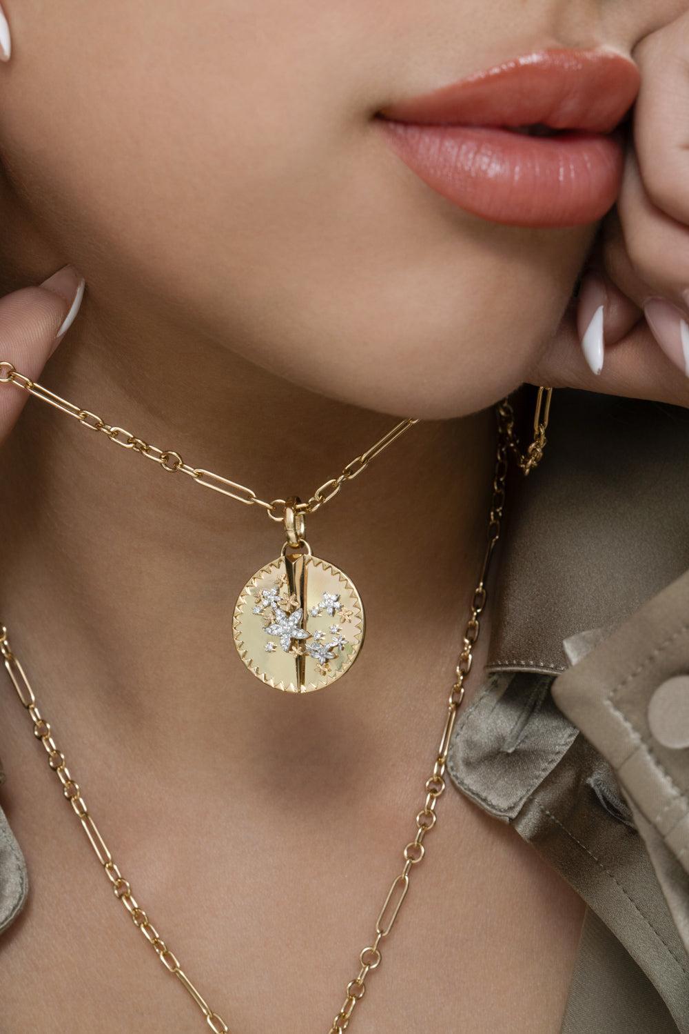 Resilience - Blossoms Large Specialty Medallion-YELLOW GOLD-JEWELRYFINE JEWELPENDANT-FOUNDRAE