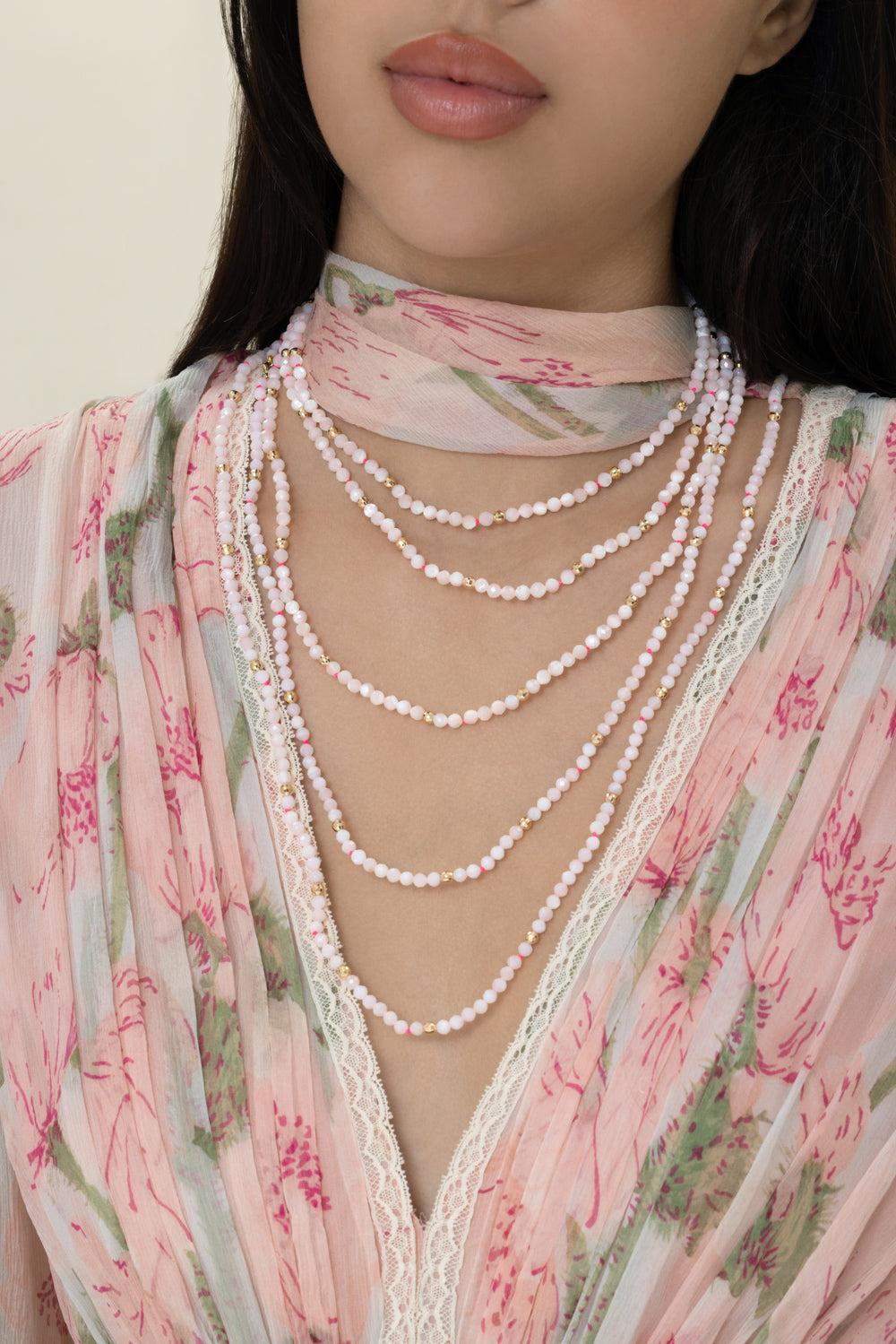 Blanc Utopia Beaded Necklace-YELLOW GOLD-15-JEWELRYFINE JEWELNECKLACE O-ROBINSON PELHAM