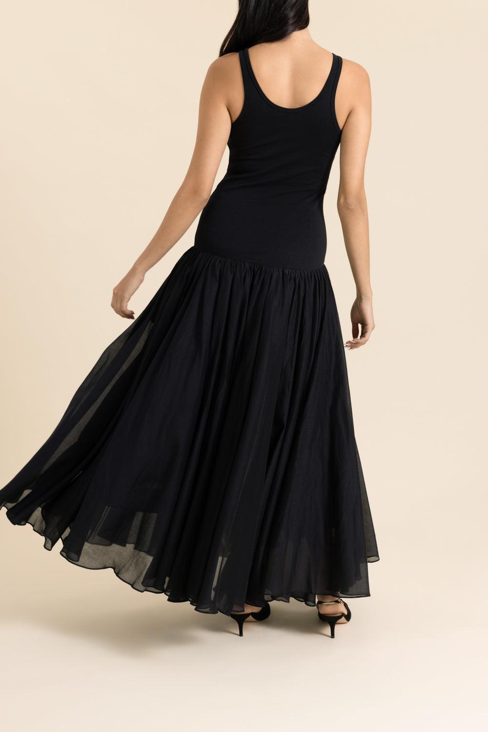 Crinoline Double Layer Dress-BLACK-XS-CLOTHINGDRESSCASUAL-CO COLLECTION