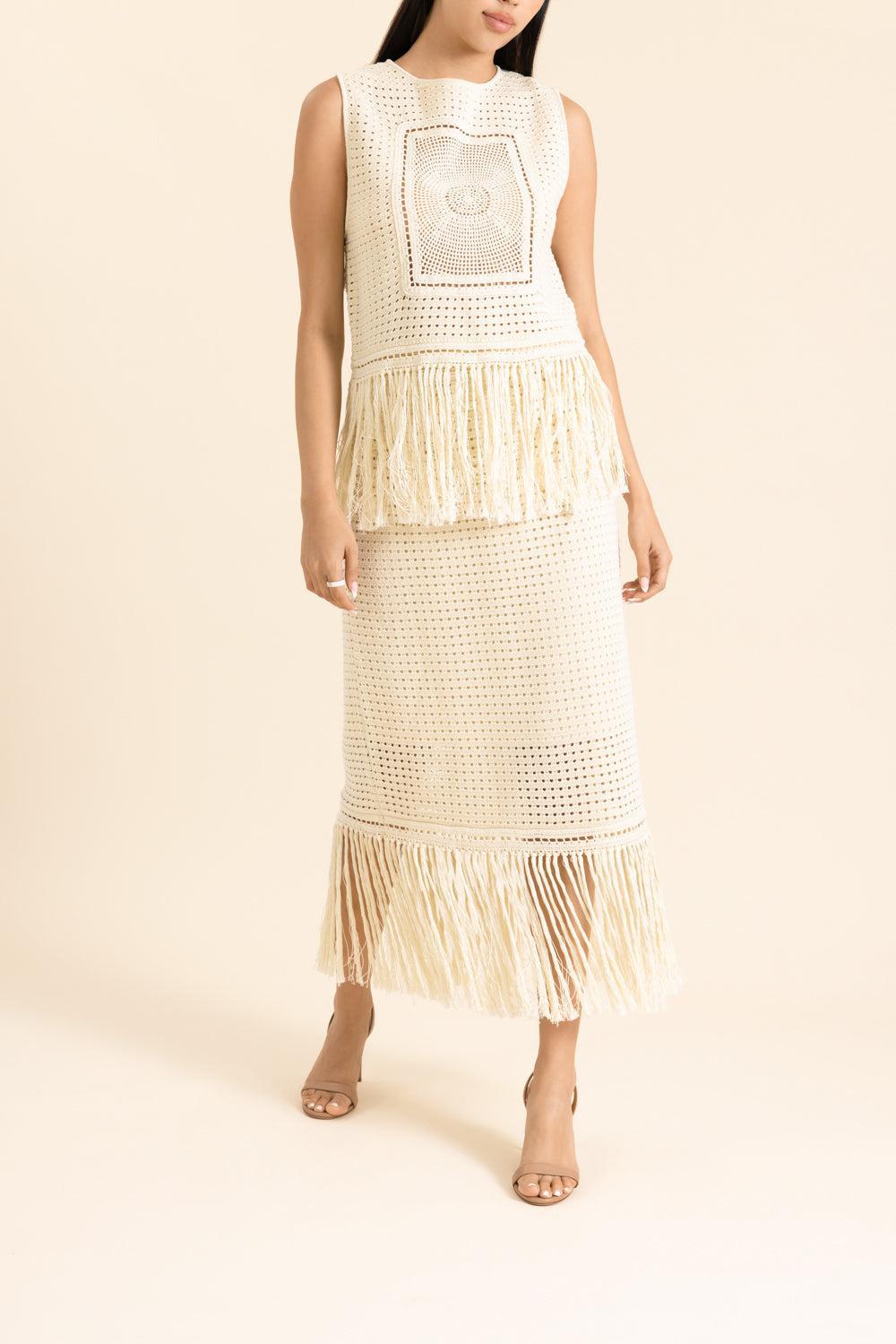 Indra Fringe Midi Skirt-CREAM-0-CLOTHINGSKIRTMIDI-ZIMMERMANN