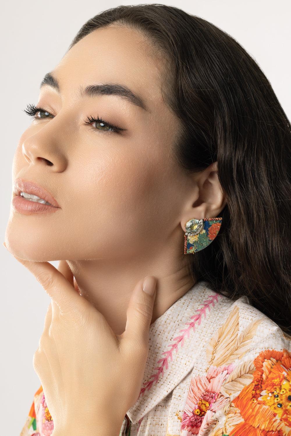 East West Miniature Painting Earrings-YELLOW GOLD-JEWELRYFINE JEWELEARRING-SILVIA FURMANOVICH