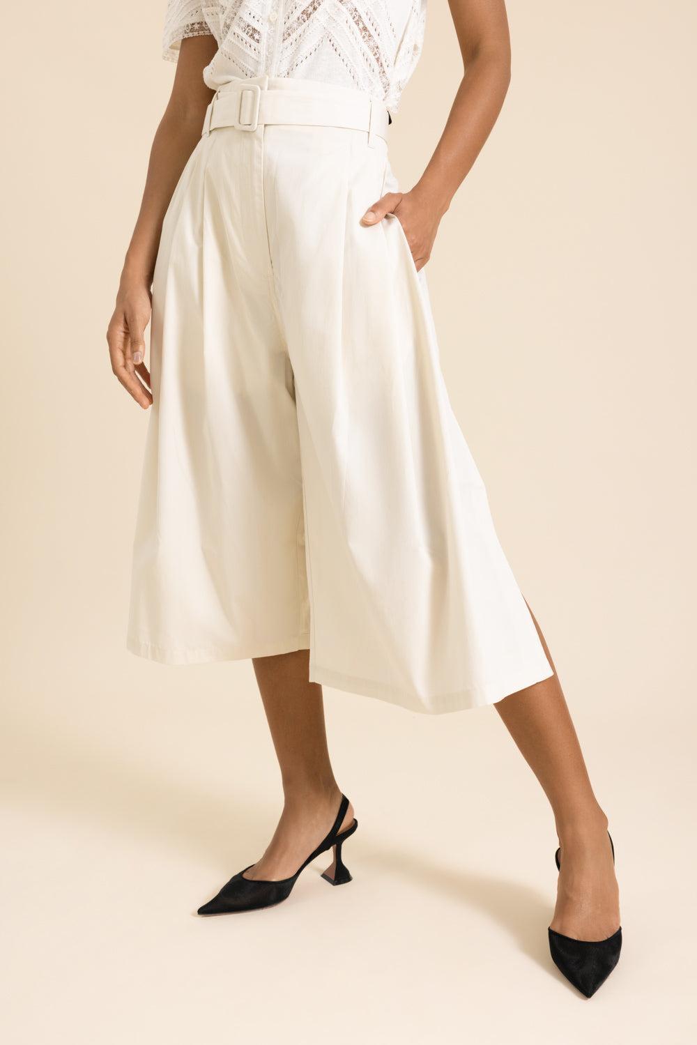 Pleated Culotte-CREAM-2-CLOTHINGPANTSHORT-CO COLLECTION