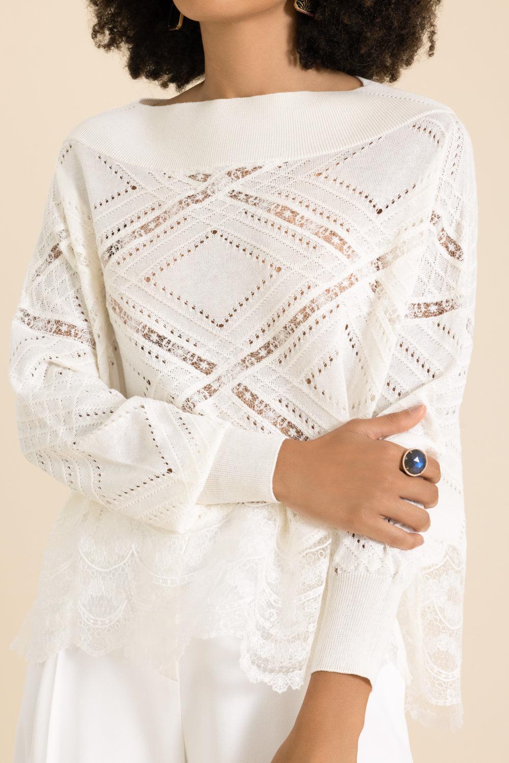 Boat Neck Sweater-WHITE-40-CLOTHINGTOPSWEATER-ERMANNO SCERVINO