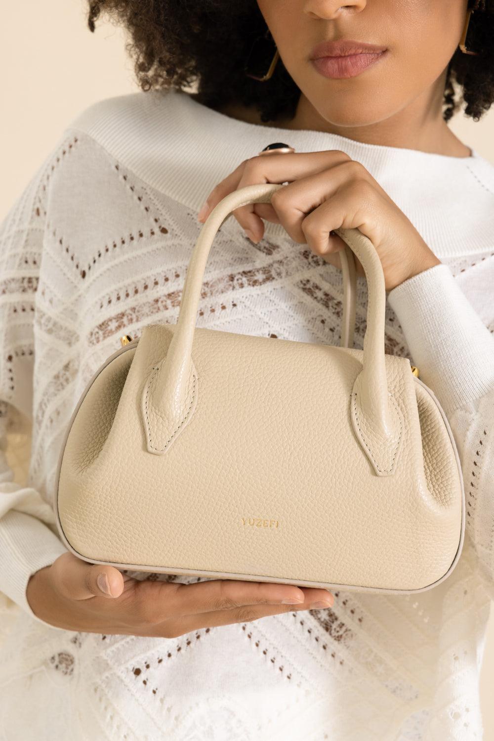 Oyster Mini Duffle Bag - Angora-CREAM-O/S-HANDBAGSHOULDER-YUZEFI