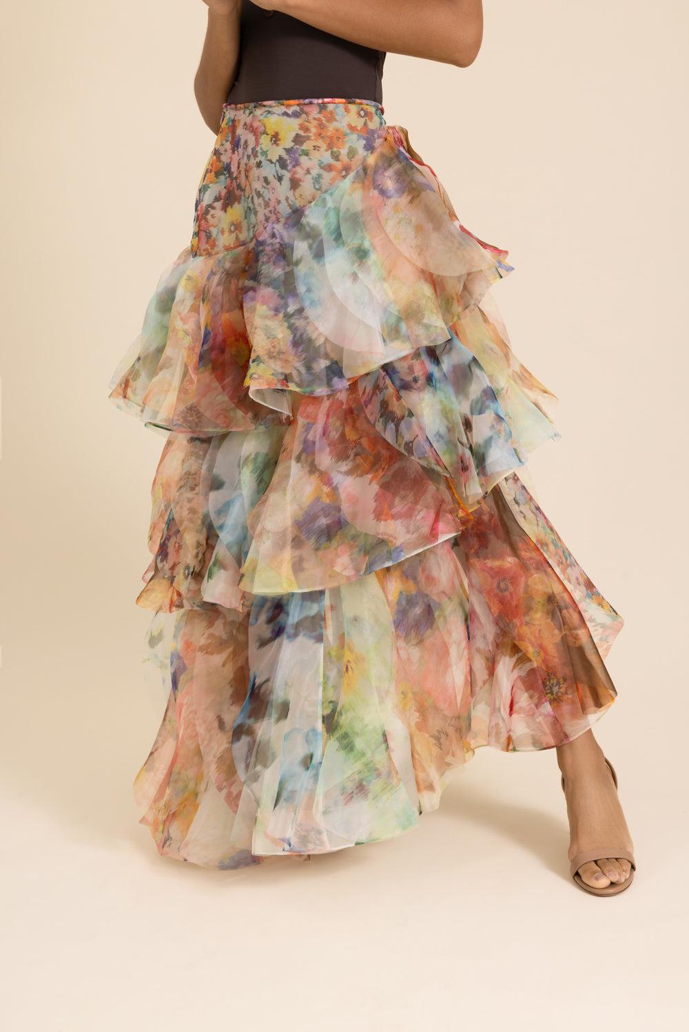 Luna Fan Maxi Skirt-FLORAL-1-CLOTHINGSKIRTMAXI-ZIMMERMANN