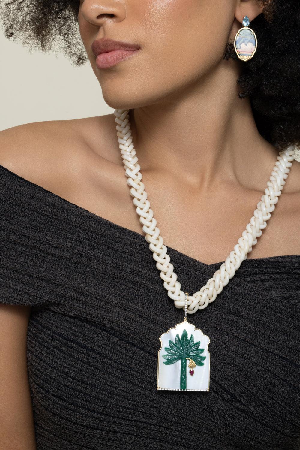 Quartz Diamond Pearl Window Necklace-YELLOW GOLD-JEWELRYFINE JEWELNECKLACE O-SILVIA FURMANOVICH