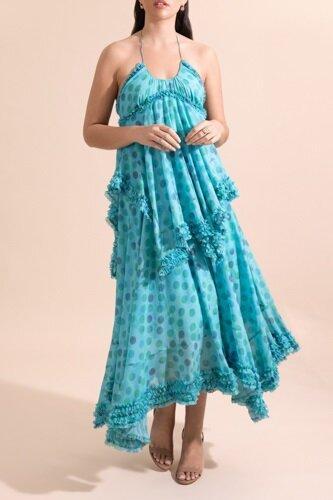 Sidi Dress - Topaz Dot-POLKADOT-XS-CLOTHINGDRESSCOCKTAIL-ALEXIS