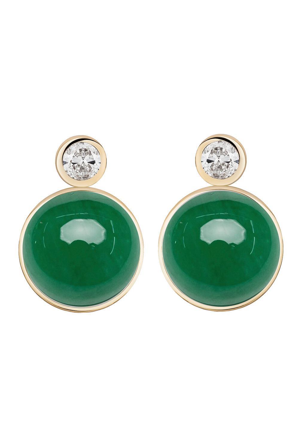 Green Onyx Diamond Siren Stud Earrings-YELLOW GOLD-JEWELRYFINE JEWELEARRING-MASON & BOOKS