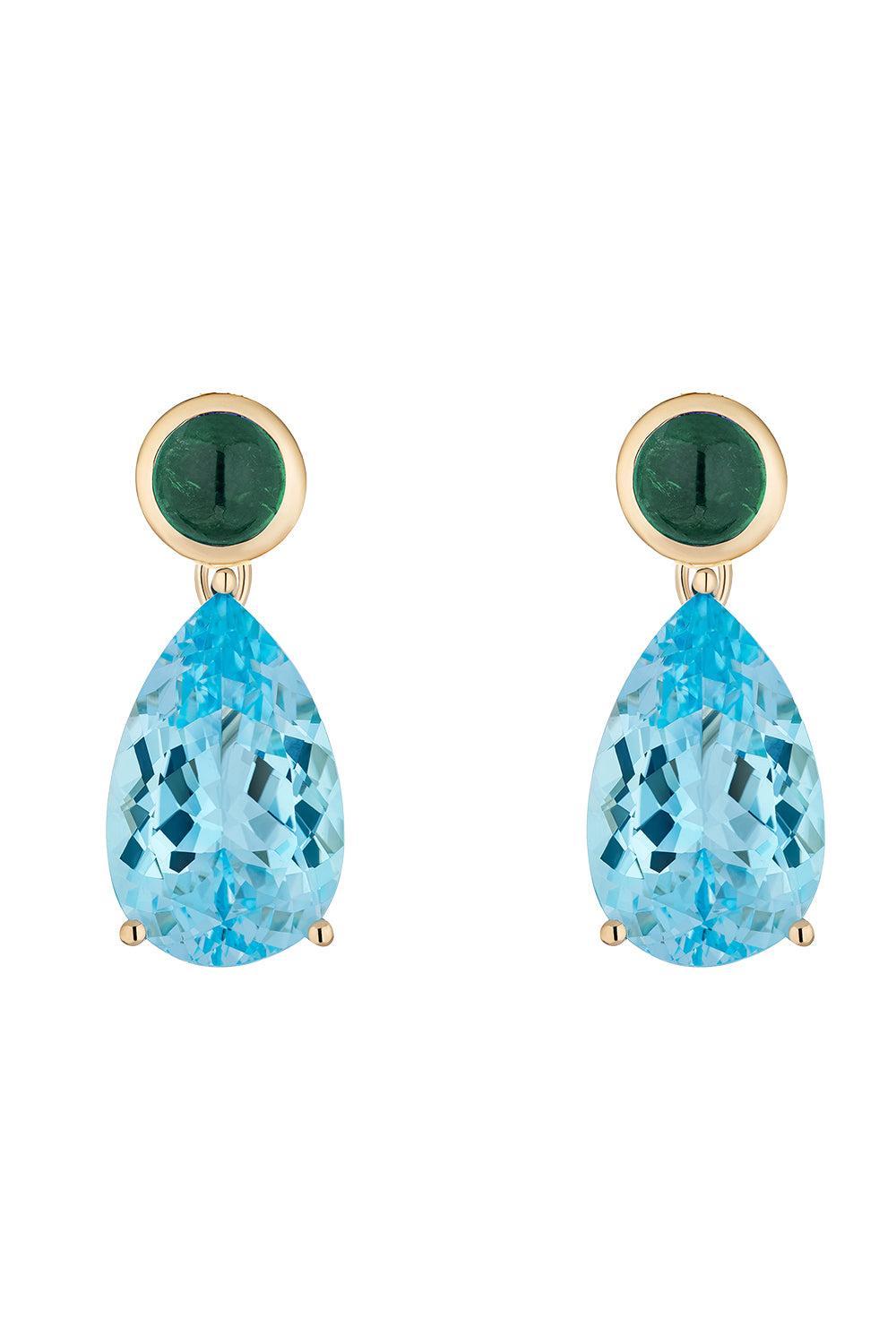 Tourmaline Topaz Drop Drop Statement Earrings-YELLOW GOLD-JEWELRYFINE JEWELEARRING-MASON & BOOKS