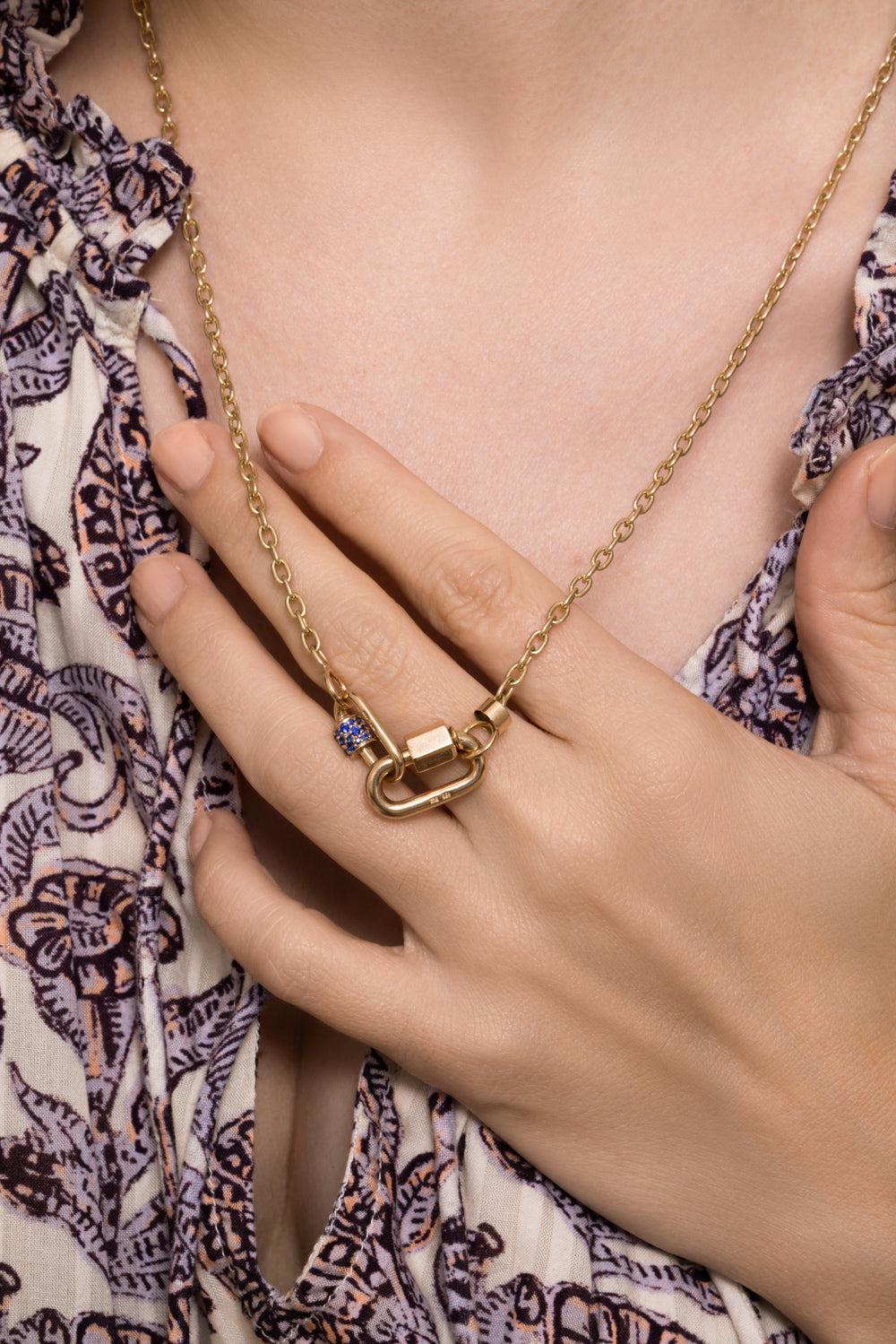 3x3 Pulley Chain Necklace-YELLOW GOLD-JEWELRYFINE JEWELNECKLACE O-MARLA AARON