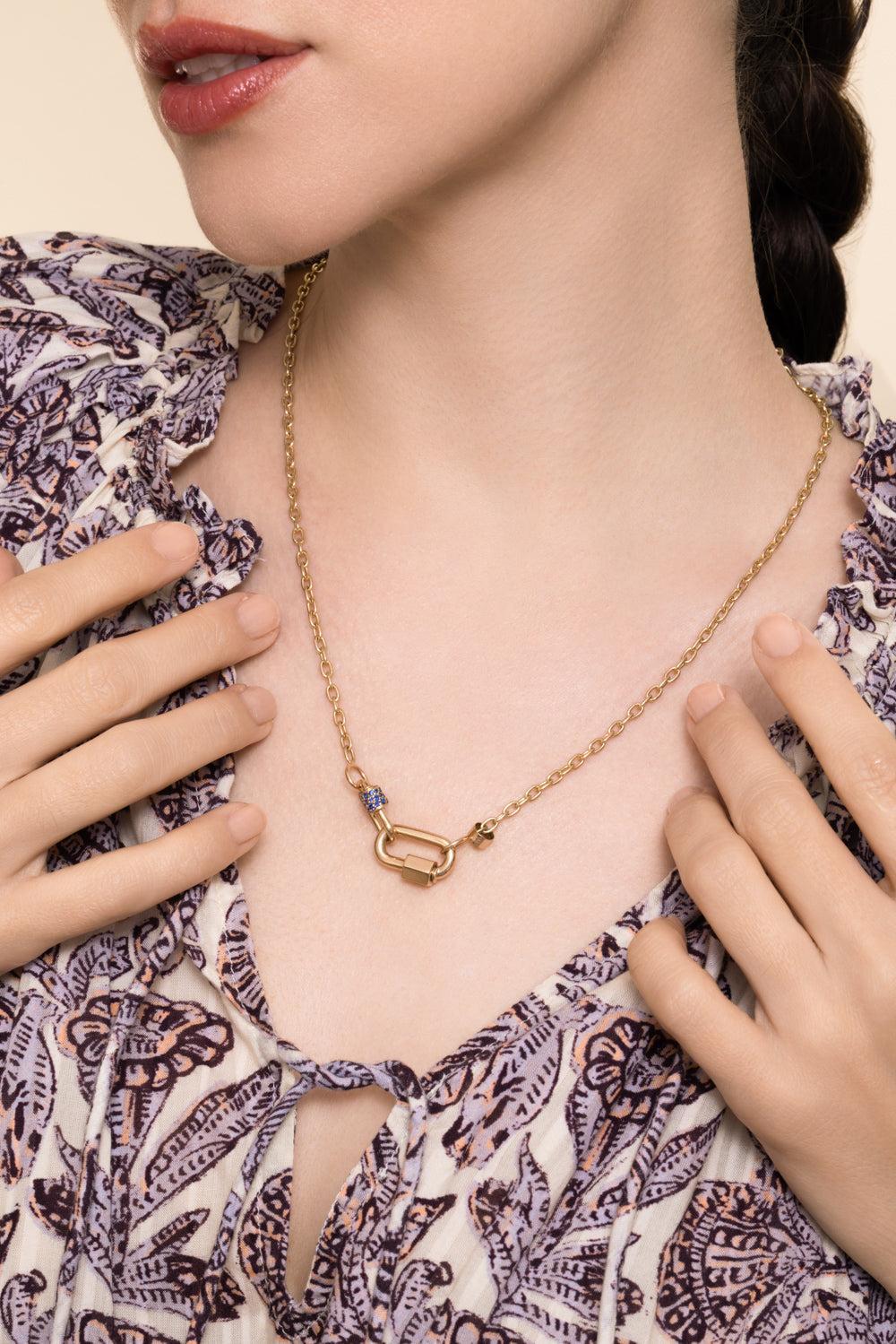 3x3 Pulley Chain Necklace-YELLOW GOLD-JEWELRYFINE JEWELNECKLACE O-MARLA AARON