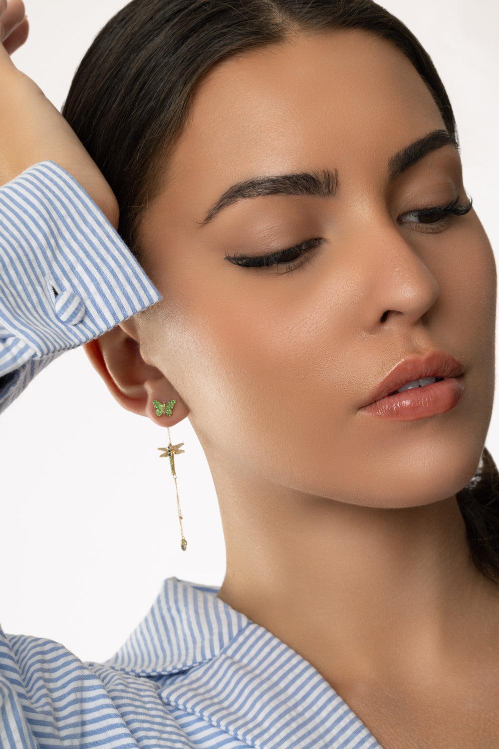 Dragonfly Wishback Ear End-YELLOW GOLD-JEWELRYFINE JEWELEARRING-ROBINSON PELHAM