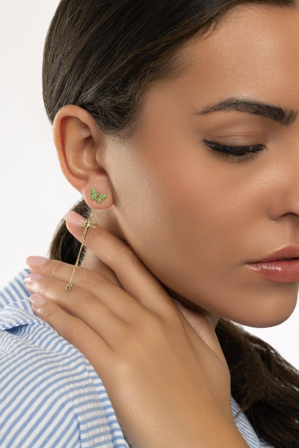 Dragonfly Wishback Ear End-YELLOW GOLD-JEWELRYFINE JEWELEARRING-ROBINSON PELHAM