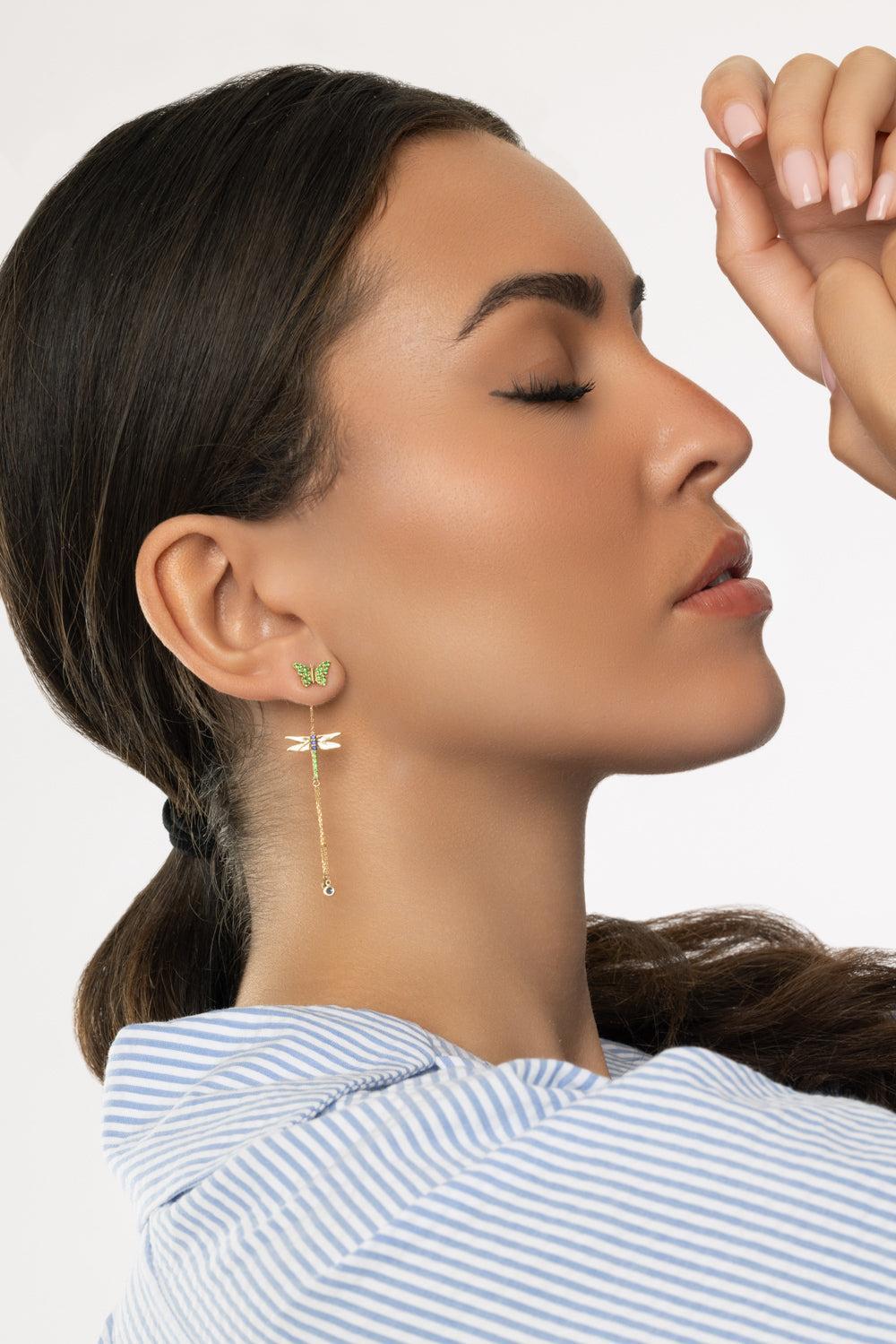 Dragonfly Wishback Ear End-YELLOW GOLD-JEWELRYFINE JEWELEARRING-ROBINSON PELHAM