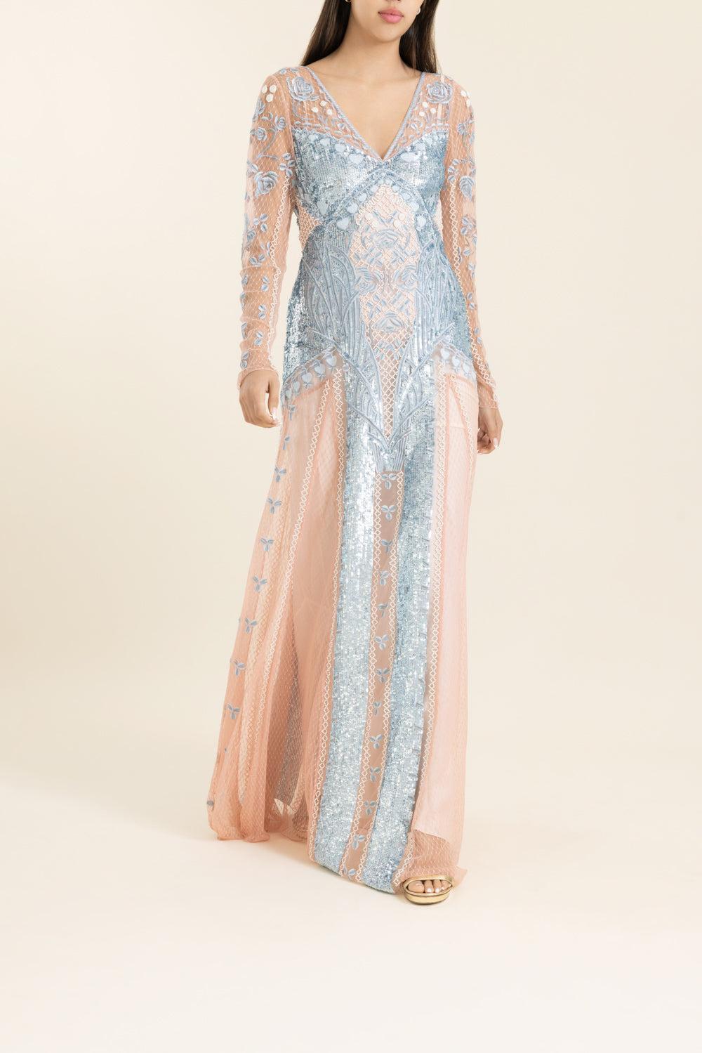 Gigi Dress-BLUE-4-CLOTHINGDRESSGOWN-TEMPERLEY LONDON