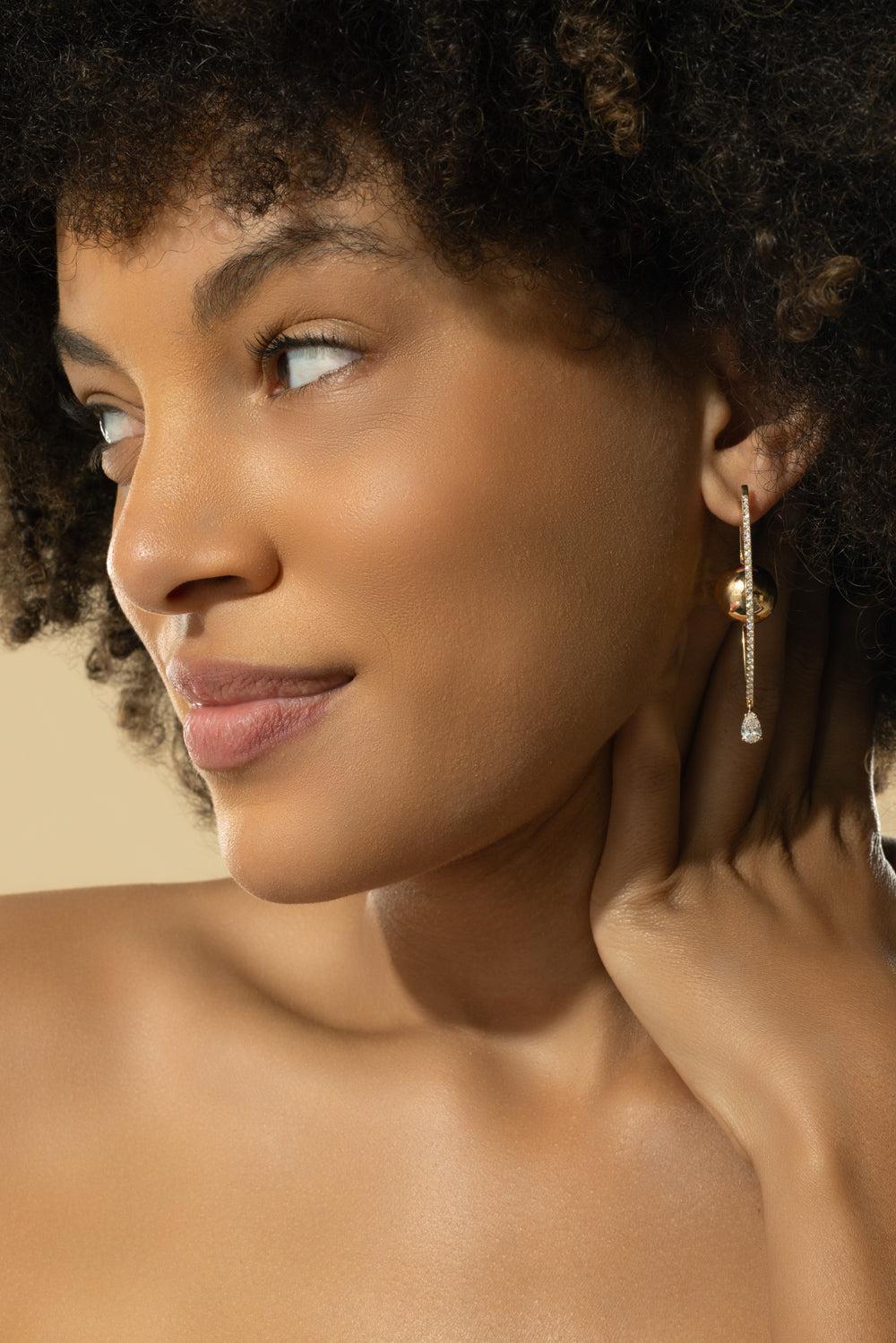 Diamond Large Reflections Hoop Earrings-YELLOW GOLD-JEWELRYFINE JEWELEARRING-CADAR