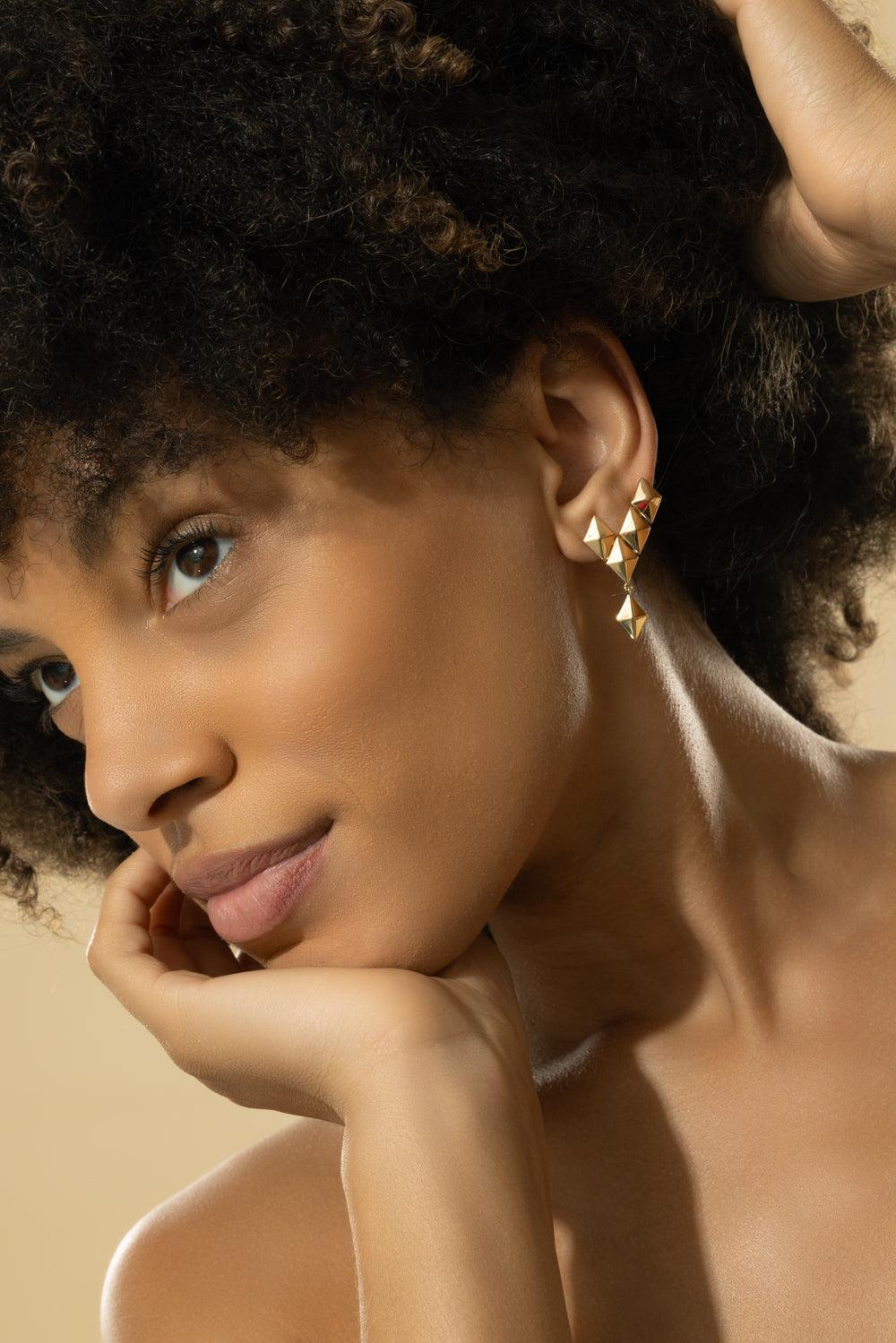 Small Python Ear Climbers-YELLOW GOLD-JEWELRYFINE JEWELEARRING-CADAR