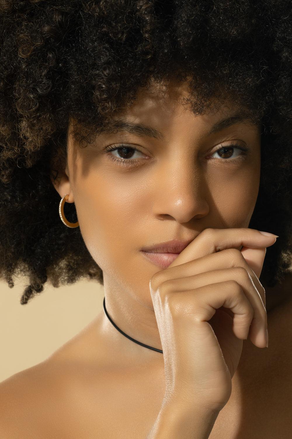 Medium White Diamond Solo Hoops-YELLOW GOLD-JEWELRYFINE JEWELEARRING-CADAR