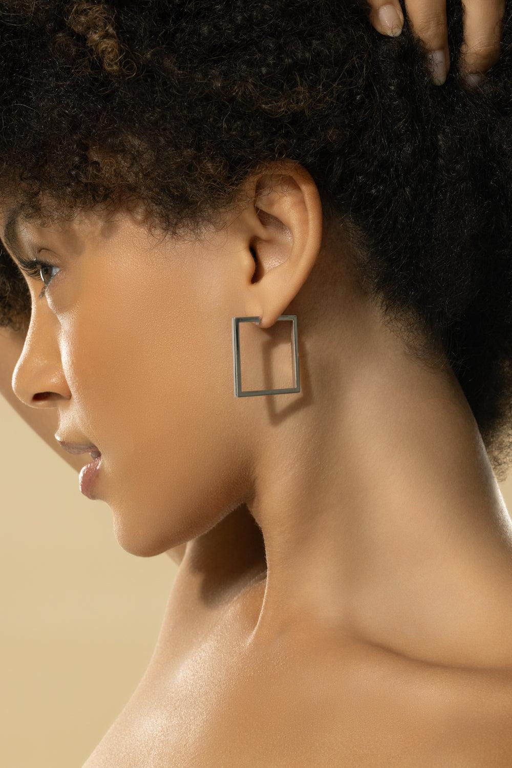 Medium Square Foundation Hoop Earrings - White Gold-WHITE GOLD-JEWELRYFINE JEWELEARRING-CADAR