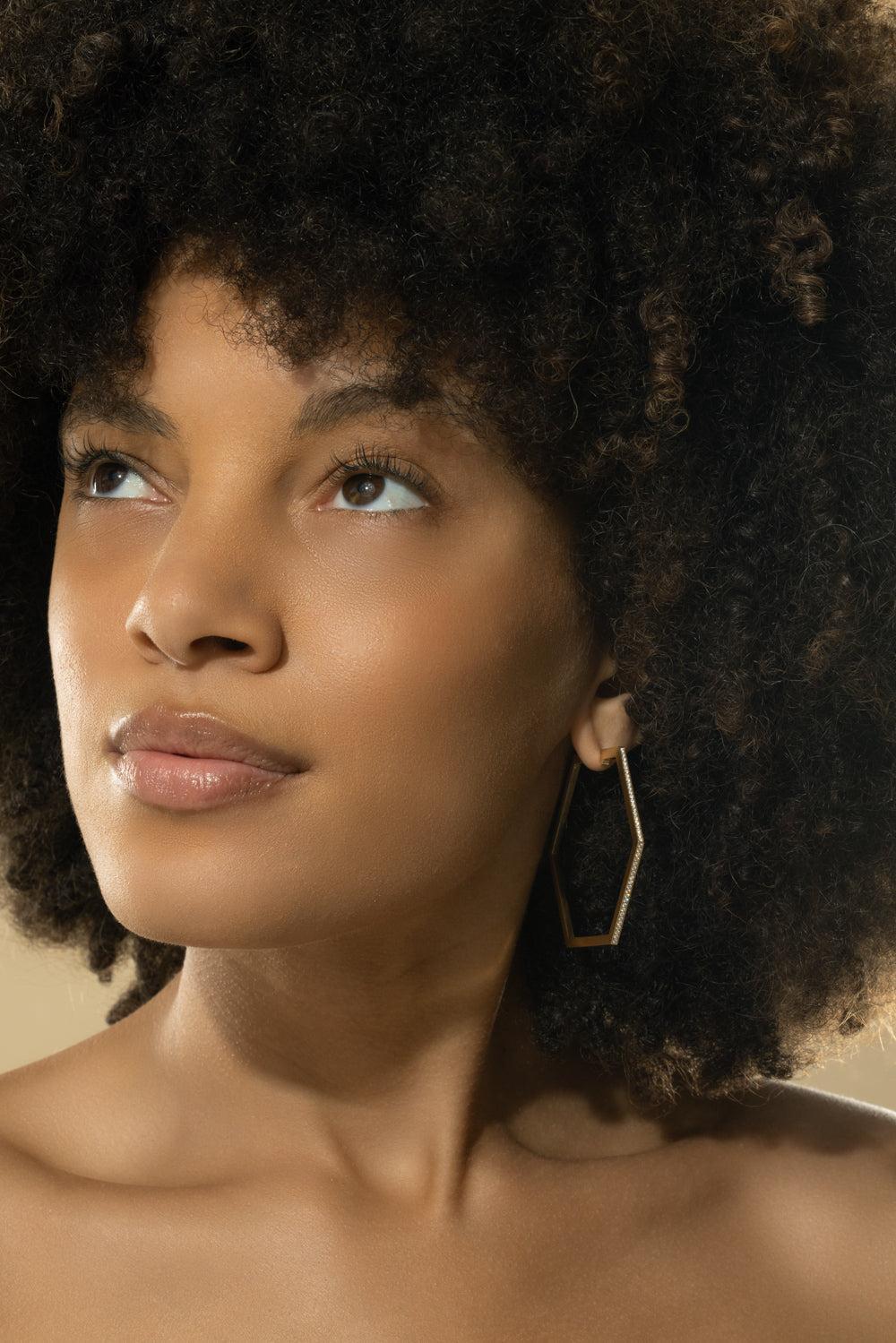 Large B Home Hoop Earrings-YELLOW GOLD-JEWELRYFINE JEWELEARRING-CADAR