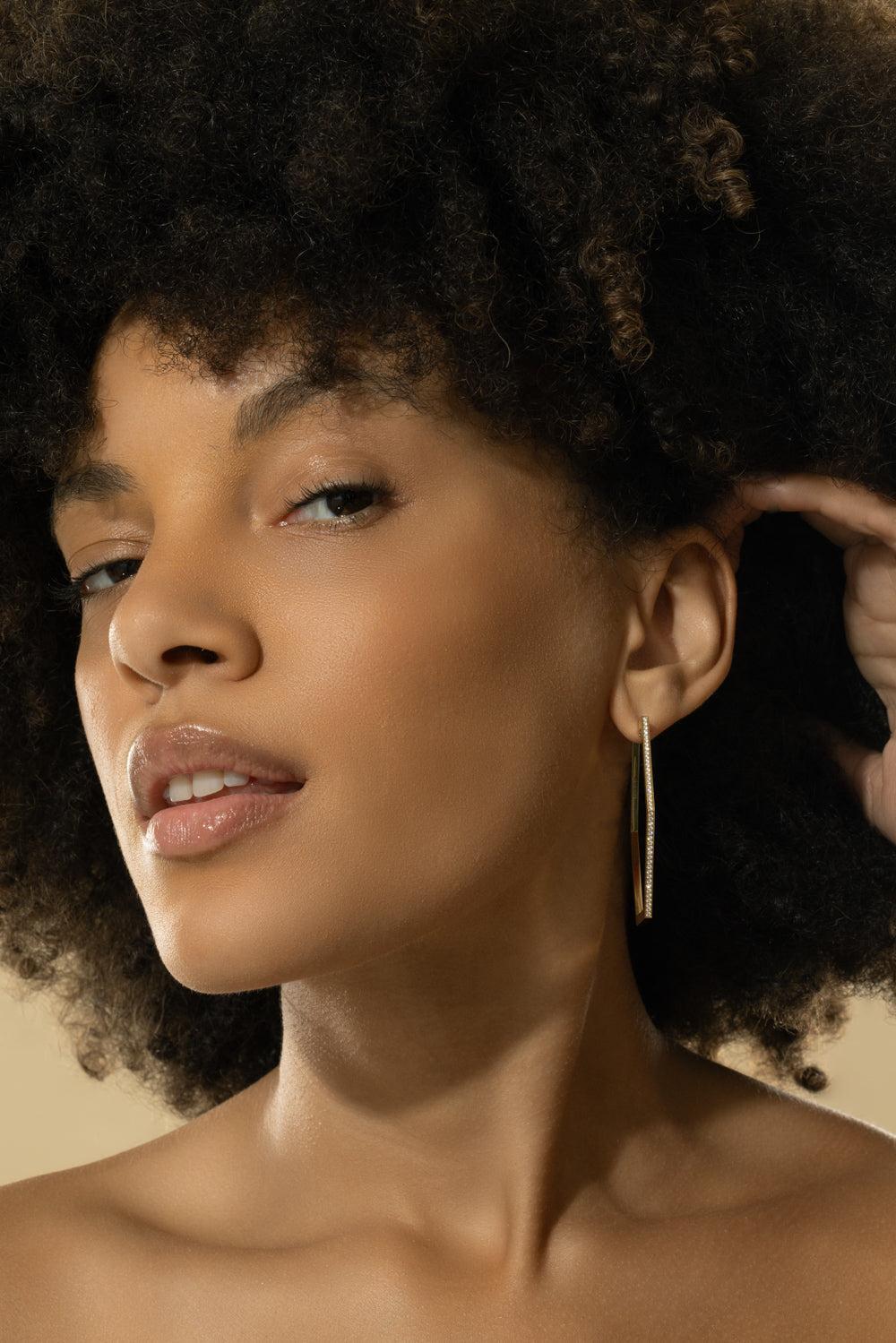 Large B Home Hoop Earrings-YELLOW GOLD-JEWELRYFINE JEWELEARRING-CADAR