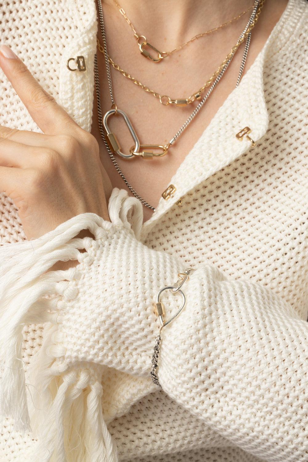 Heavy Curb Chain-SILVER-7-JEWELRYFINE JEWELBRACELET O-MARLA AARON