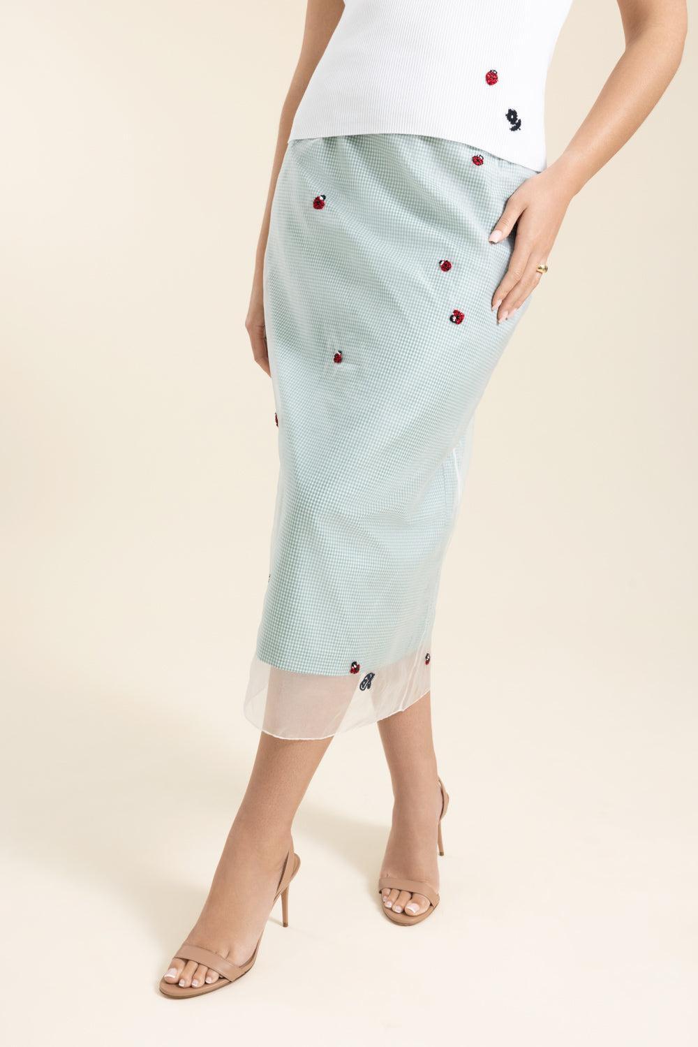 Roxanne Skirt - Ladybug-GREEN-34-CLOTHINGSKIRTMAXI-BERNADETTE