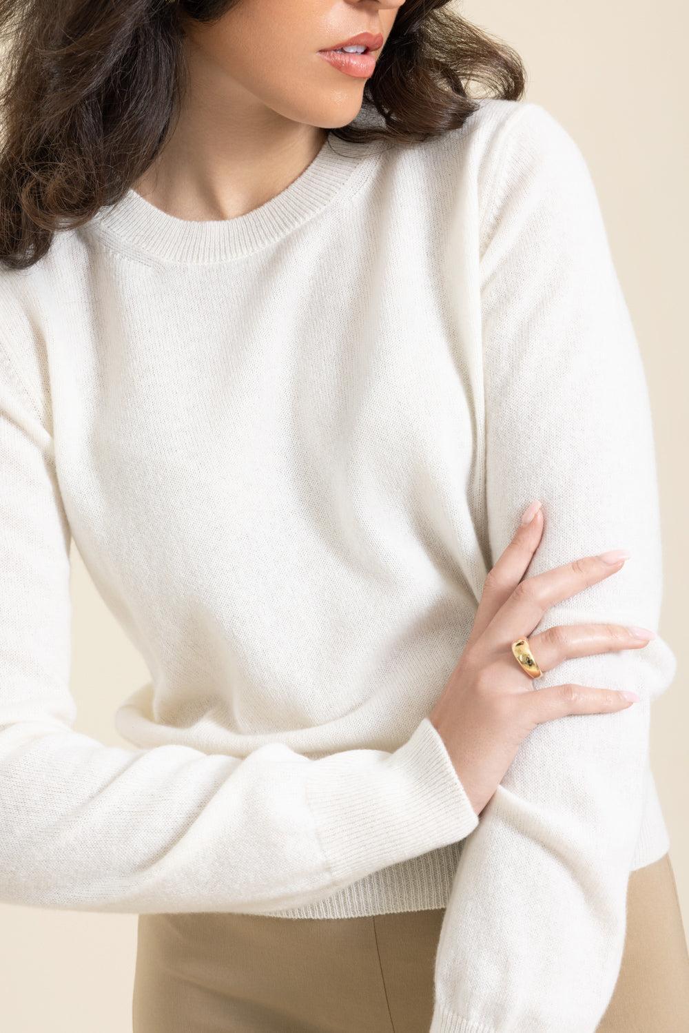 The Cashmere Pullover - Ivory-CREAM-XS-CLOTHINGTOPKNITS-MISH