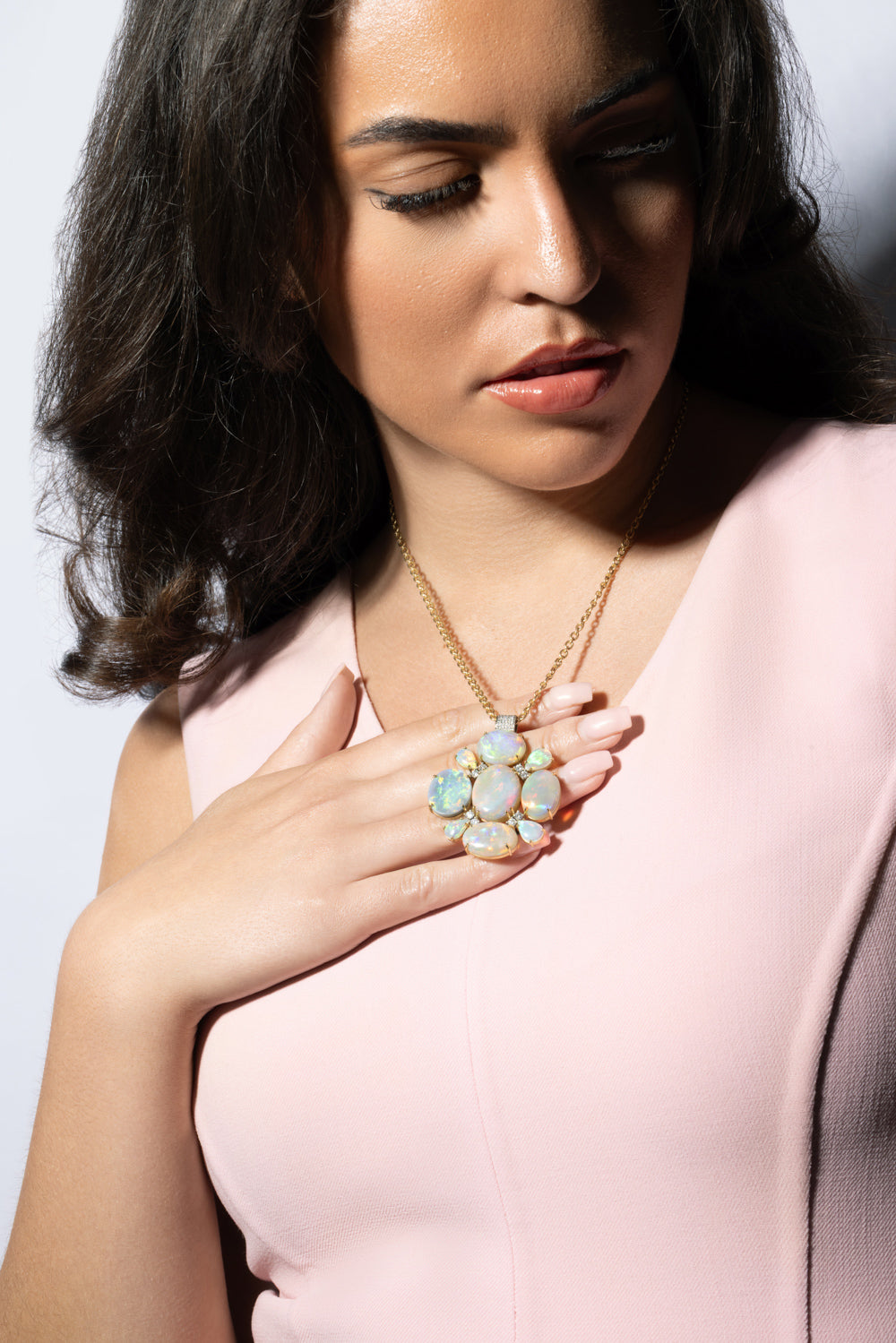 Diamond Opal Gemmy Gem Necklace