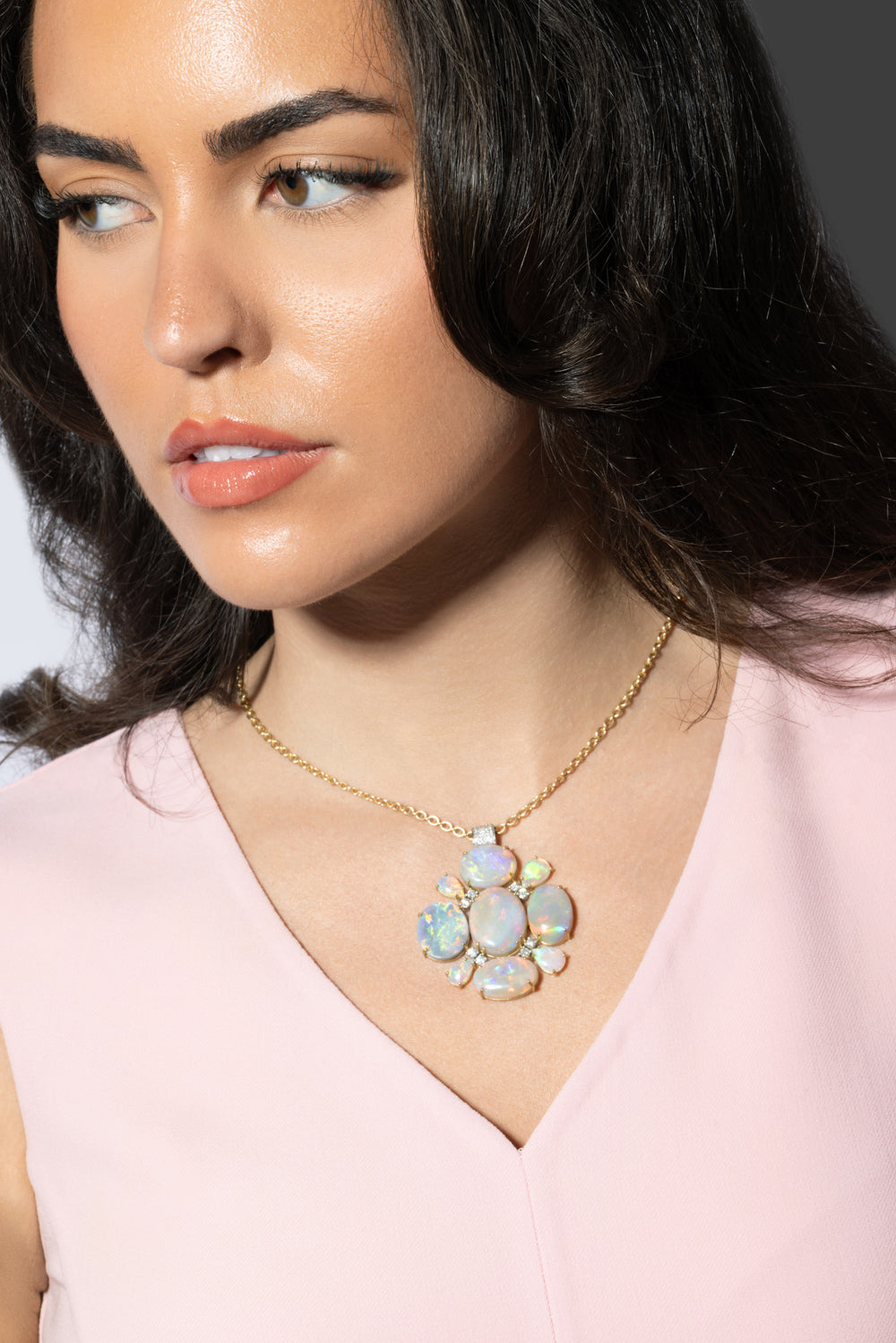 Diamond Opal Gemmy Gem Necklace
