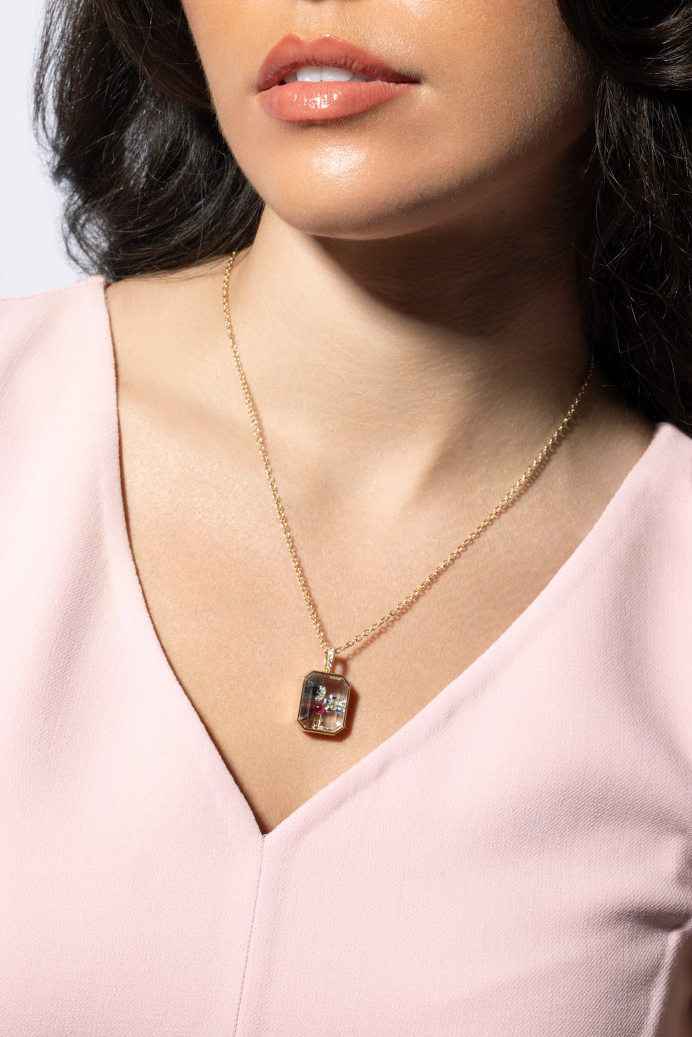 Diamond Sapphire Evil Eye Charm