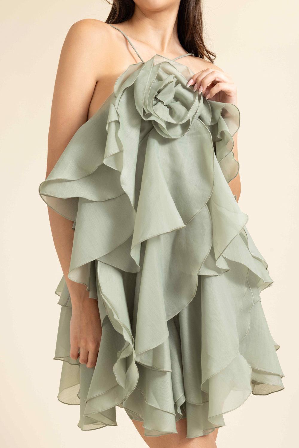 Pandorea Mini Dress-GREEN-0-CLOTHINGDRESSCASUAL-AJE
