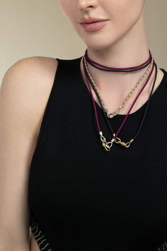 Clown The String Project Necklace - Silver-SILVER-16-JEWELRYFINE JEWELNECKLACE O-MARLA AARON