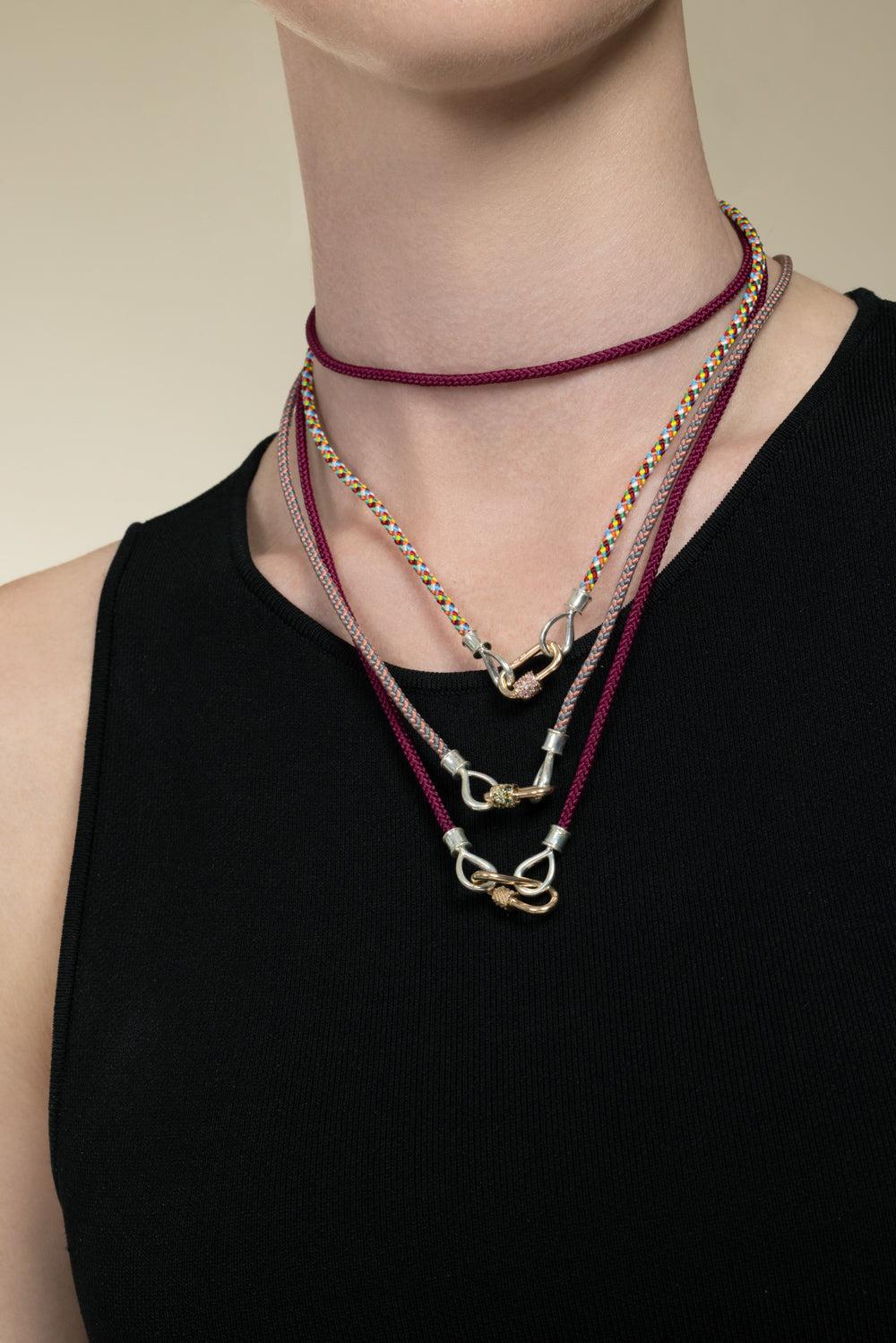 Aubergine The String Project Necklace - Silver-SILVER-32-JEWELRYFINE JEWELNECKLACE O-MARLA AARON