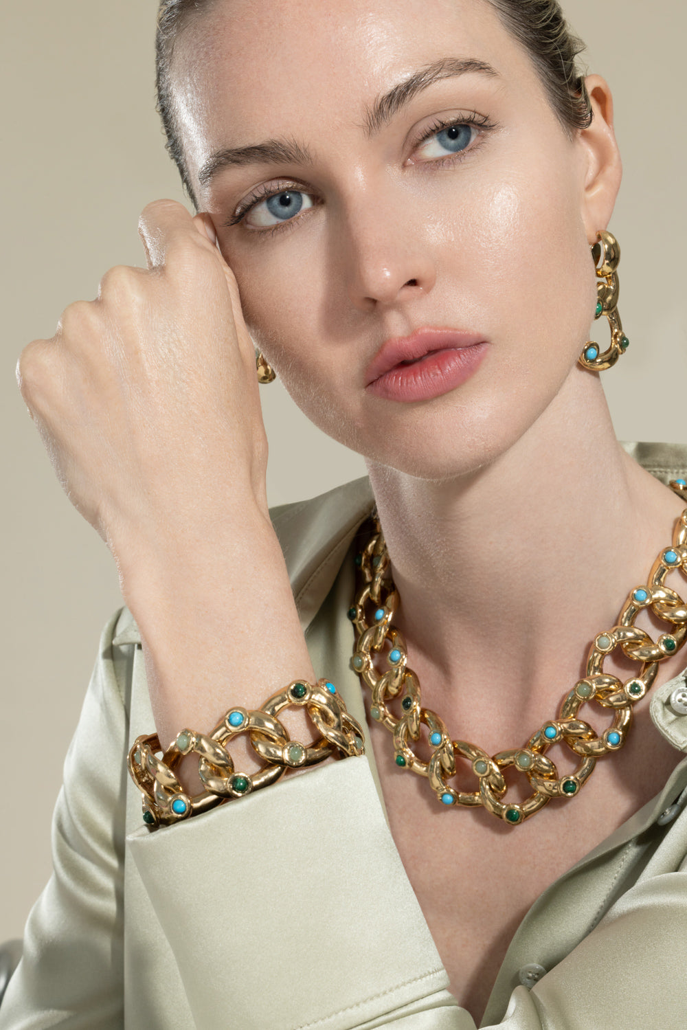Turqoise Malachite Small Mitsi Earrings