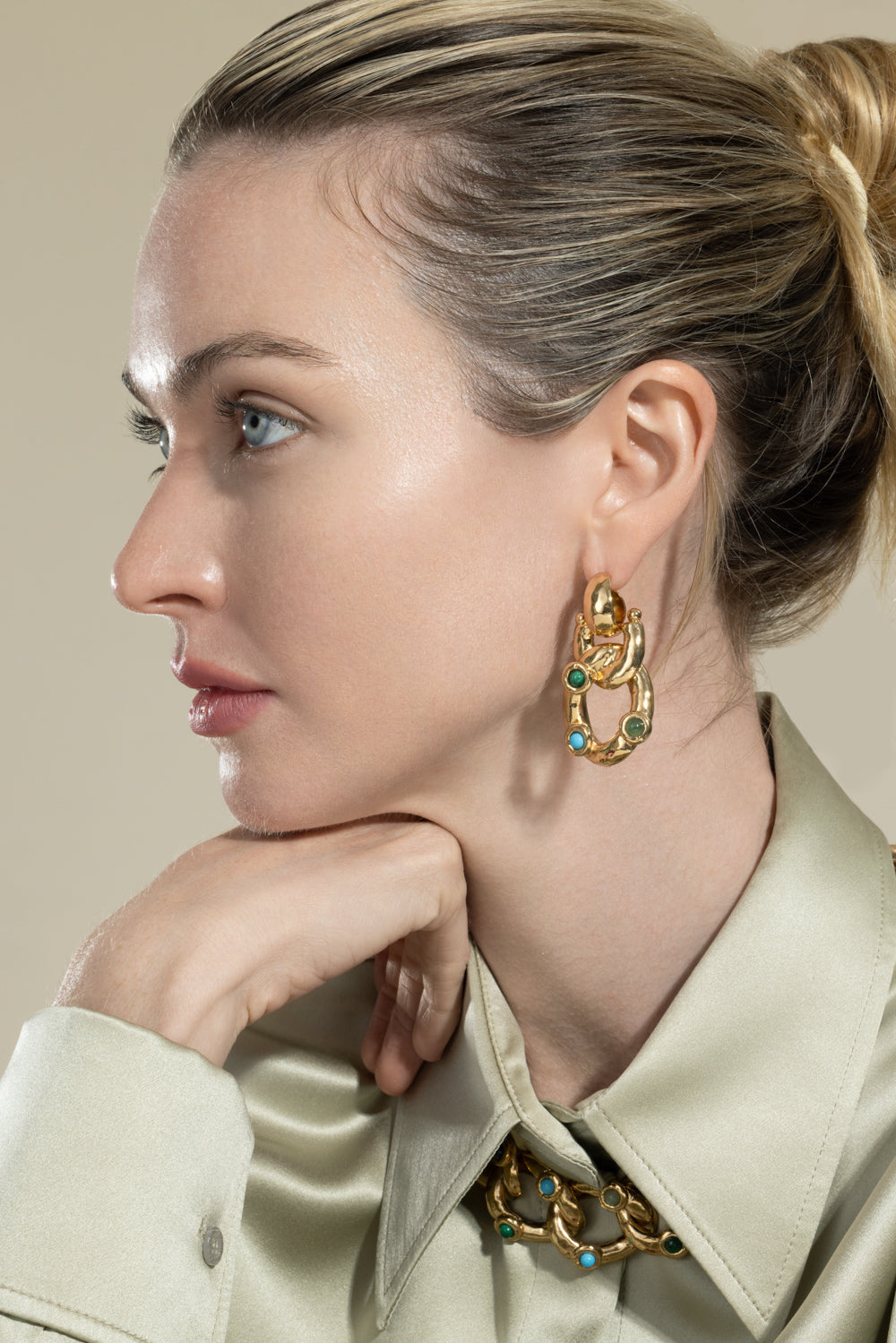 Turqoise Malachite Small Mitsi Earrings