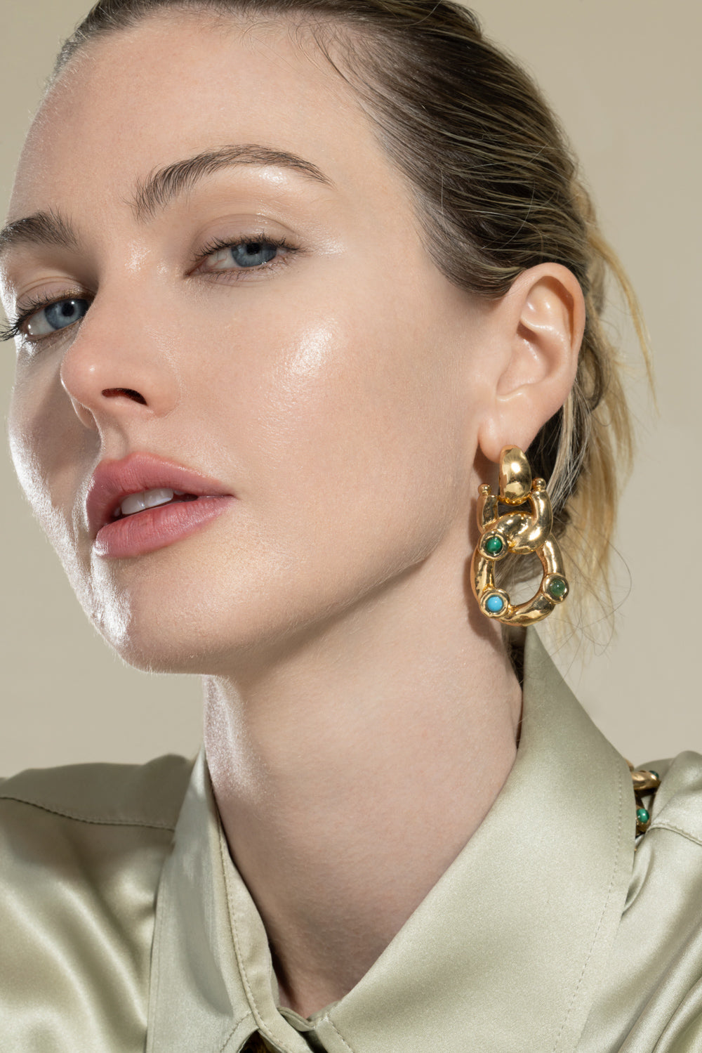 Turqoise Malachite Small Mitsi Earrings
