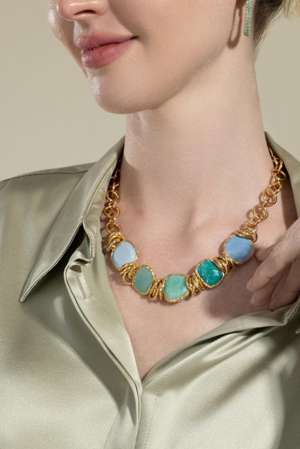 Green Sirena Necklace-GREEN-JEWELRYBOUTIQUENECKLACE O-GAS BIJOUX