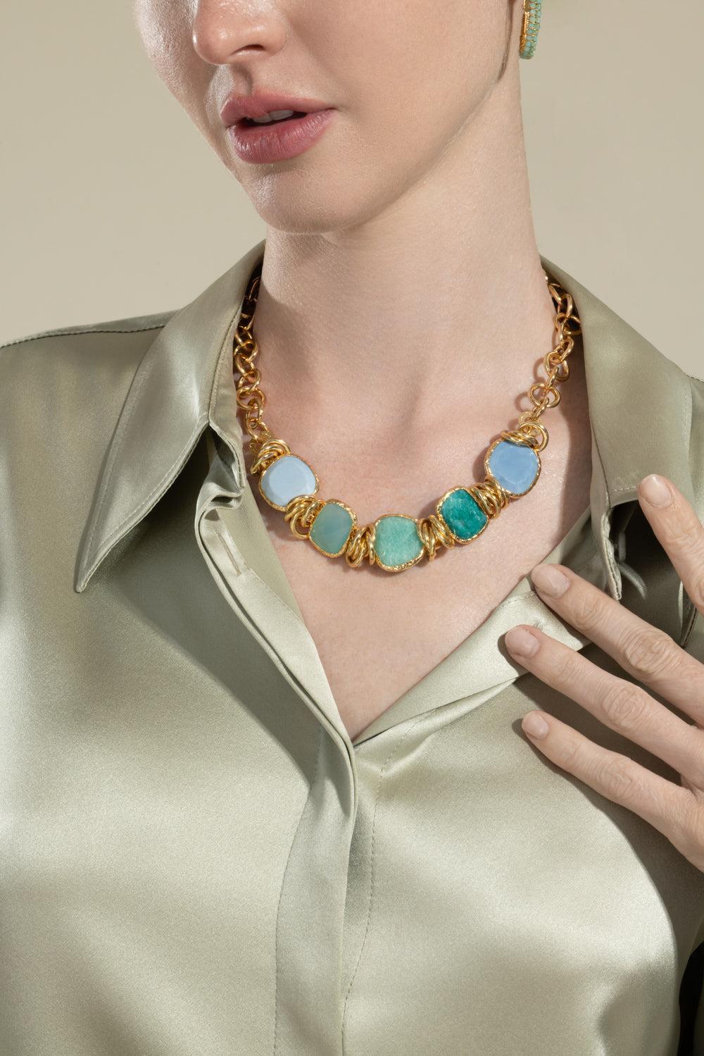 Green Sirena Necklace-GREEN-JEWELRYBOUTIQUENECKLACE O-GAS BIJOUX