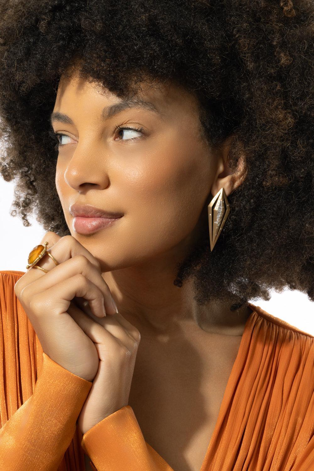 Seamless Diamond Earrings-YELLOW GOLD-JEWELRYFINE JEWELEARRING-ARUNASHI