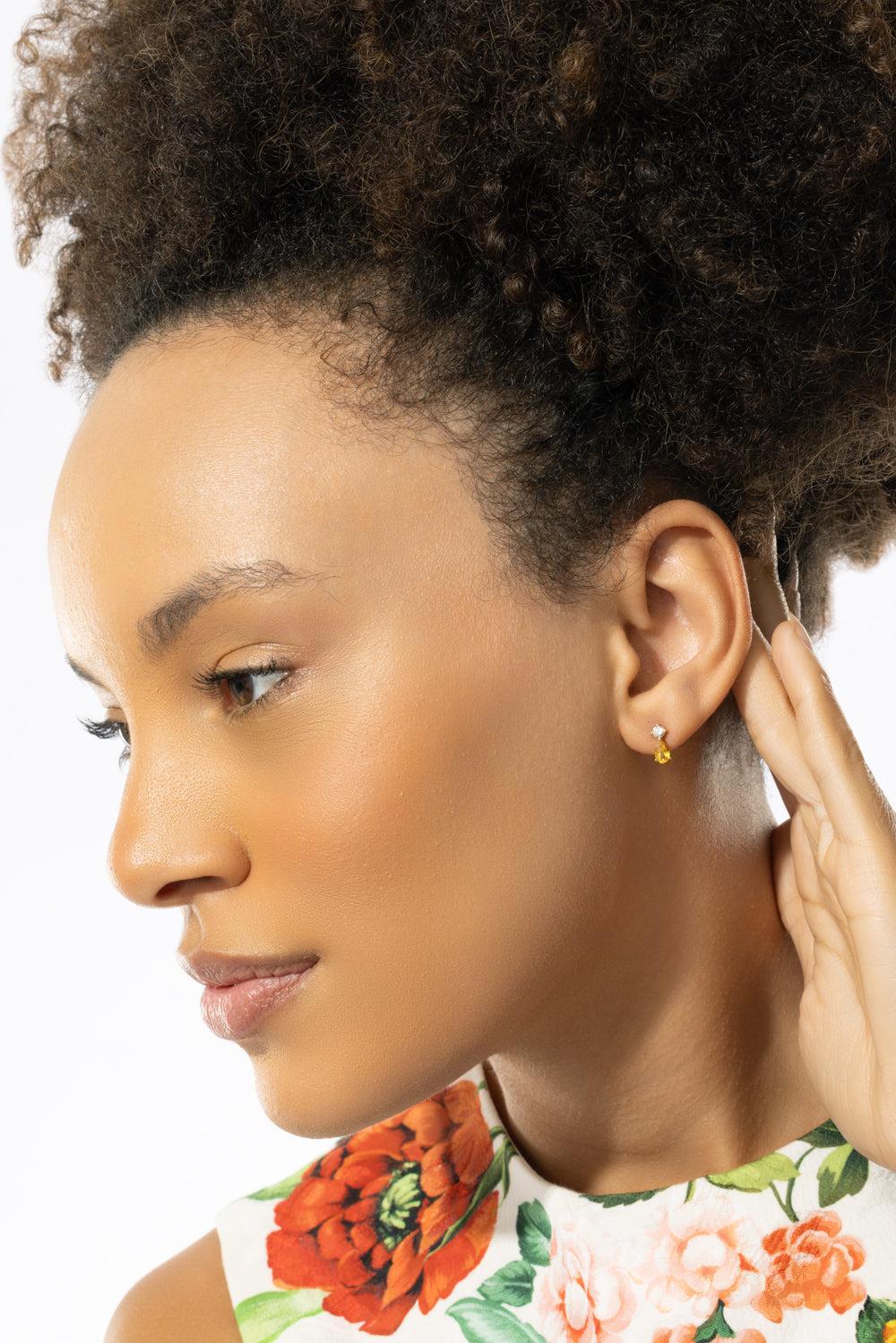 Violet Stud Earrings-YELLOW GOLD-JEWELRYFINE JEWELEARRING-ANITA KO