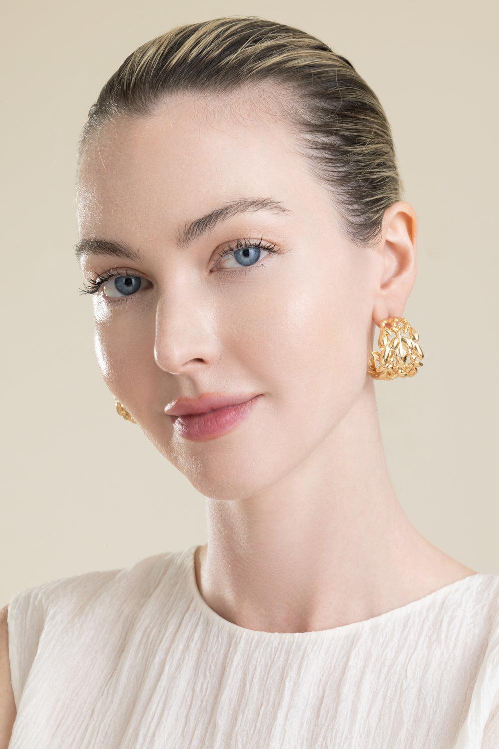 Olea Small Hoop Earrings-GOLD-JEWELRYBOUTIQUEEARRING-GAS BIJOUX