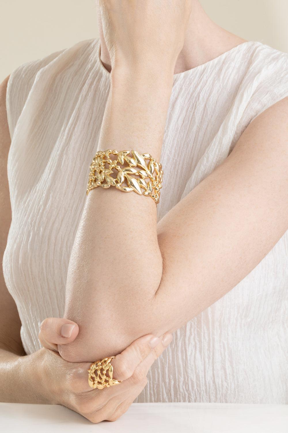 Olea Cuff Bracelet-GOLD-JEWELRYBOUTIQUEBRACELET O-GAS BIJOUX