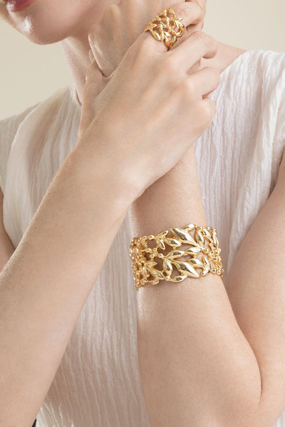 Olea Cuff Bracelet-GOLD-JEWELRYBOUTIQUEBRACELET O-GAS BIJOUX
