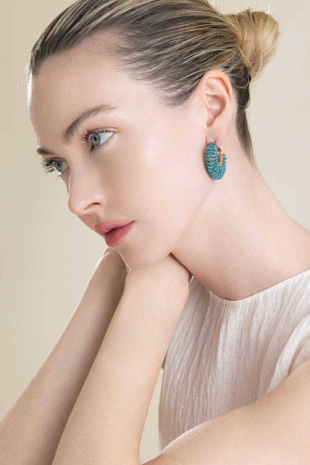 Dark Blue Small Izzia Earrings-BLUE-JEWELRYBOUTIQUEEARRING-GAS BIJOUX